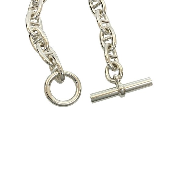 HERMES Chaine d\'Ancre TGM 13-link Sterling Silver Chain Bracelet, Accessory,